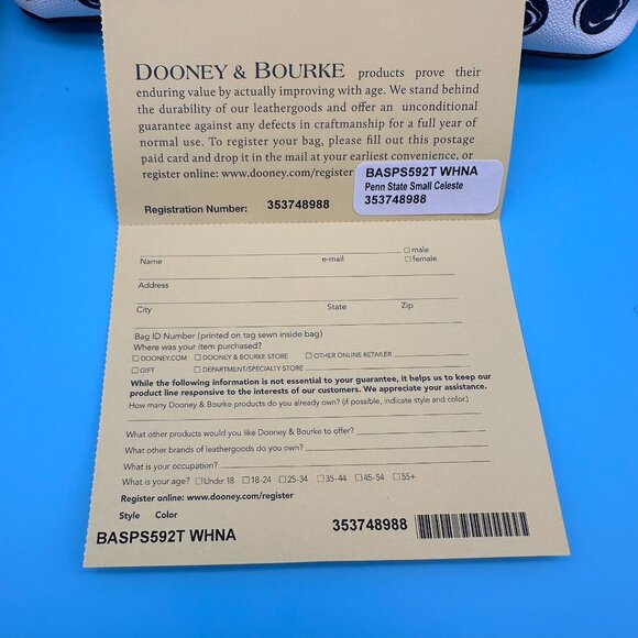 Dooney & Bourke Celeste Small Satchel Penn State University Handbag, Blue/White - Picture 15 of 16